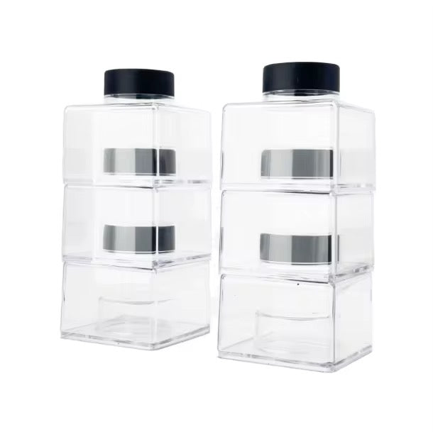 2oz/56g Clear Acrylic Stackable Glitter Jars