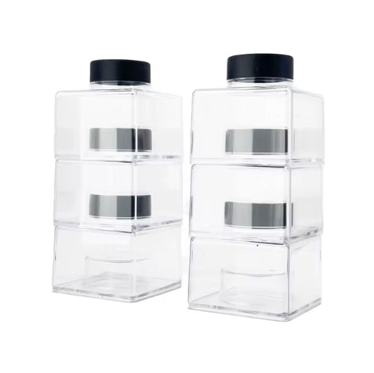 2oz/56g Clear Acrylic Stackable Glitter Jars